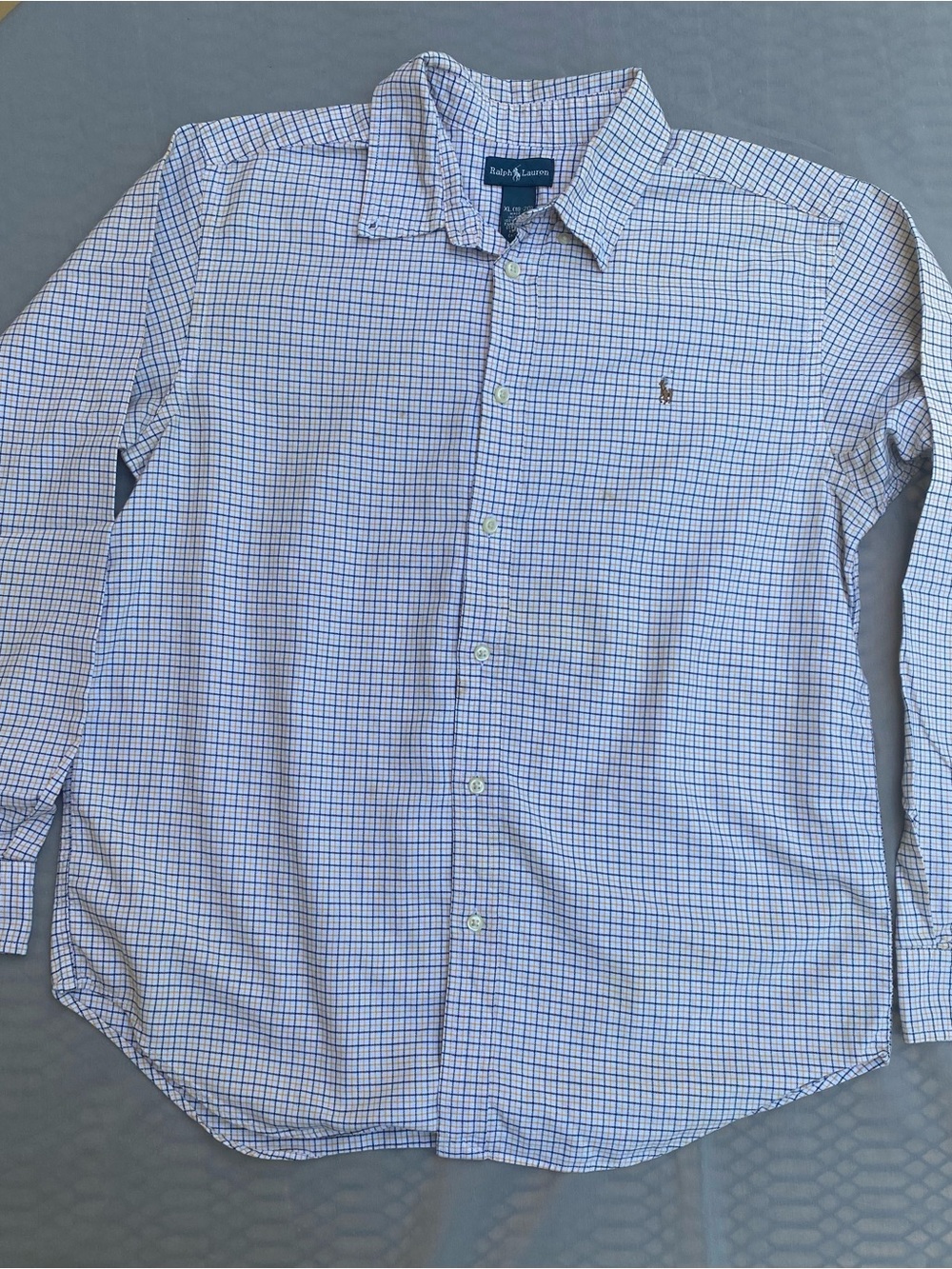 Polo by Ralph Lauren White Shirt with Blue and Red Check